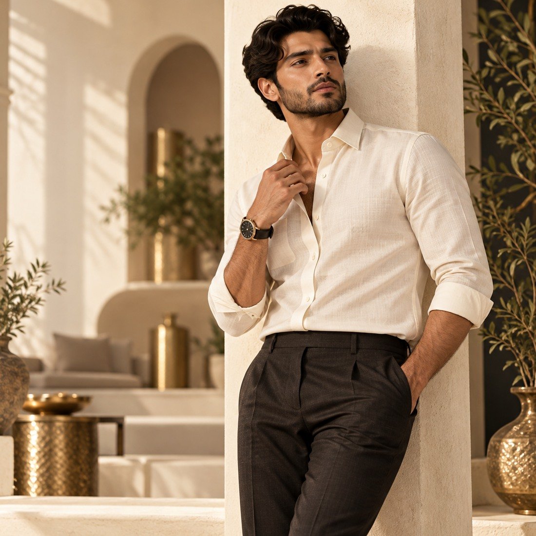 Premium Ivory Linen Shirt