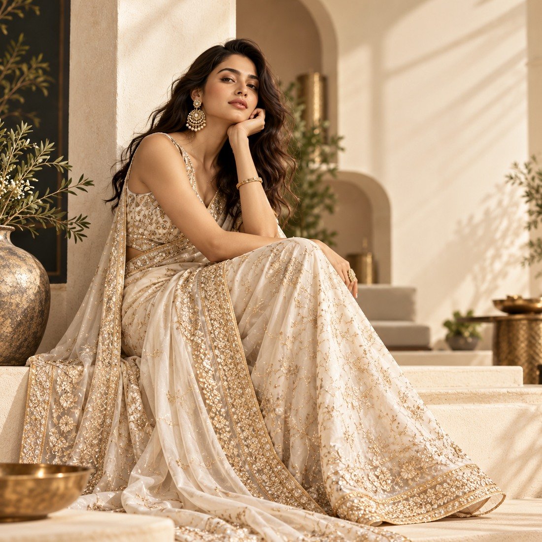 Champagne Heritage Saree