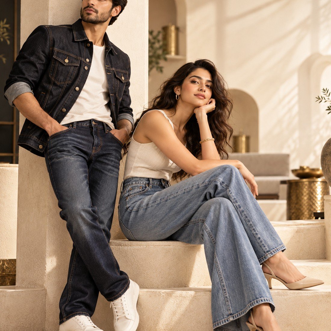 Light Wash Relaxed Denim alternate view — BrandYatra Clothing